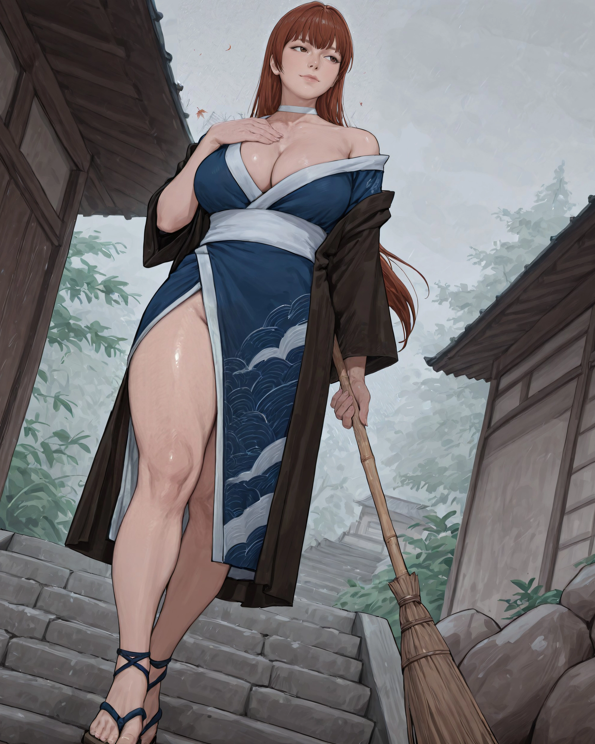 Kasumi in foggy village